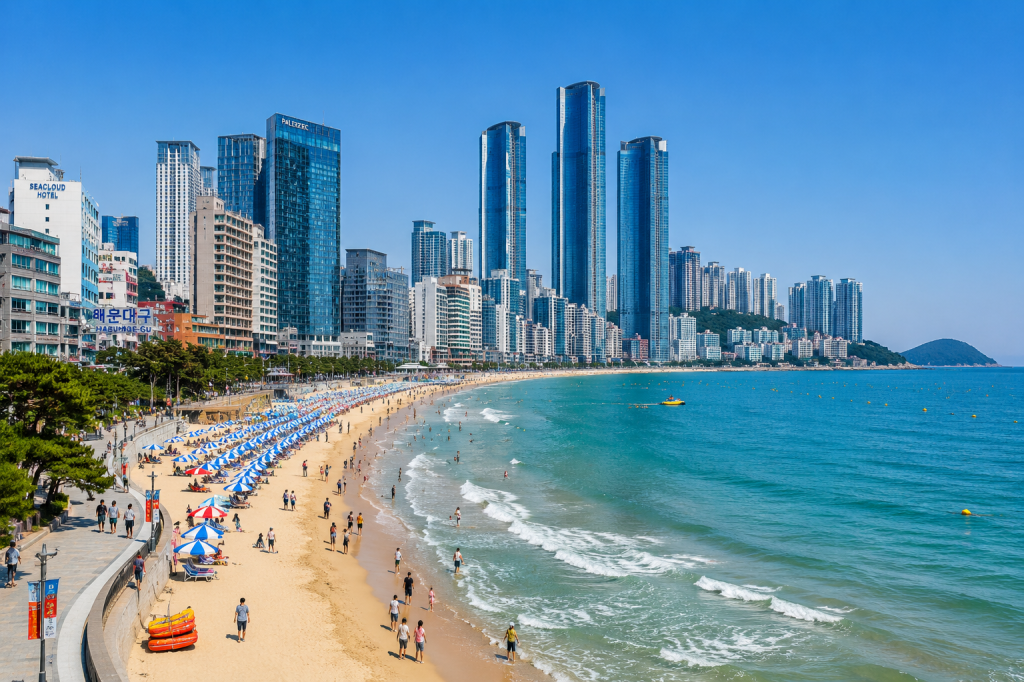 Haeundae Beach in Busan, South Korea